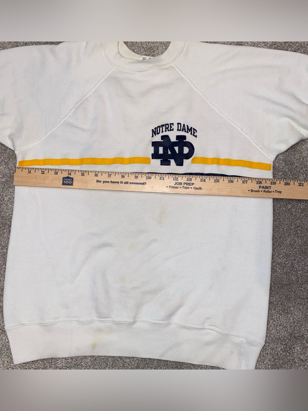Vintage 80s Champion Notre Dame Fighting Irish Short Sleeve Sweatshirt Size L - Picture 4 of 7